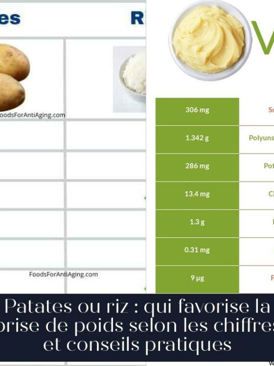 Patates ou riz : qui favorise la prise de poids selon les chiffres et conseils pratiques