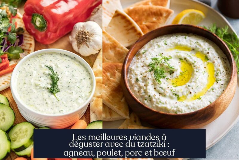 Les meilleures viandes à déguster avec du tzatziki : agneau, poulet, porc et bœuf