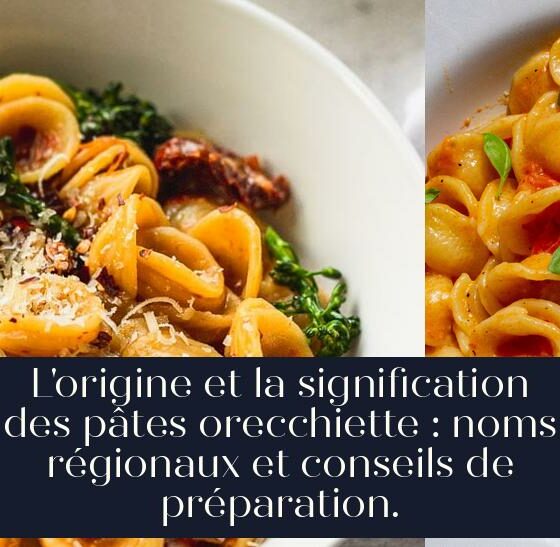 L'origine et la signification des pâtes orecchiette : noms régionaux et conseils de préparation.