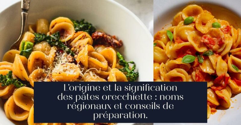 L'origine et la signification des pâtes orecchiette : noms régionaux et conseils de préparation.